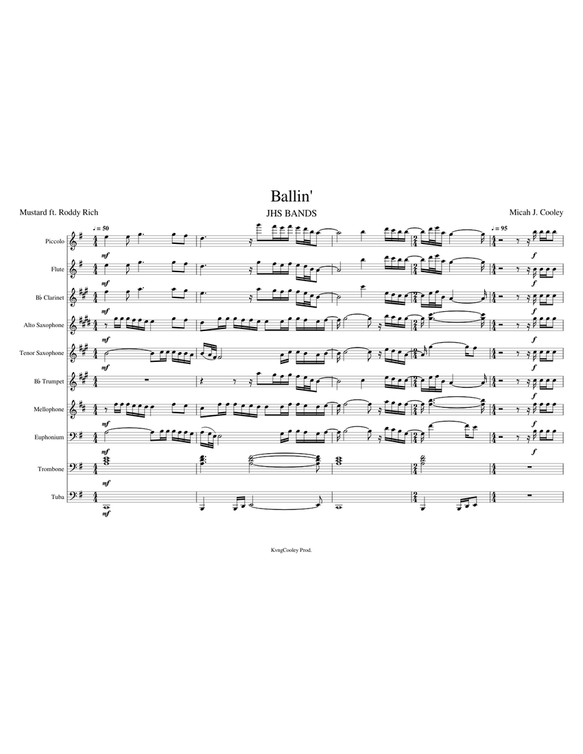 Ballin' Sheet music for Trombone, Euphonium, Tuba, Mellophone & more