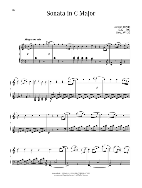 Sonata In C Major, Hob. XVI: 35 - Franz Joseph Haydn (Piano Solo)