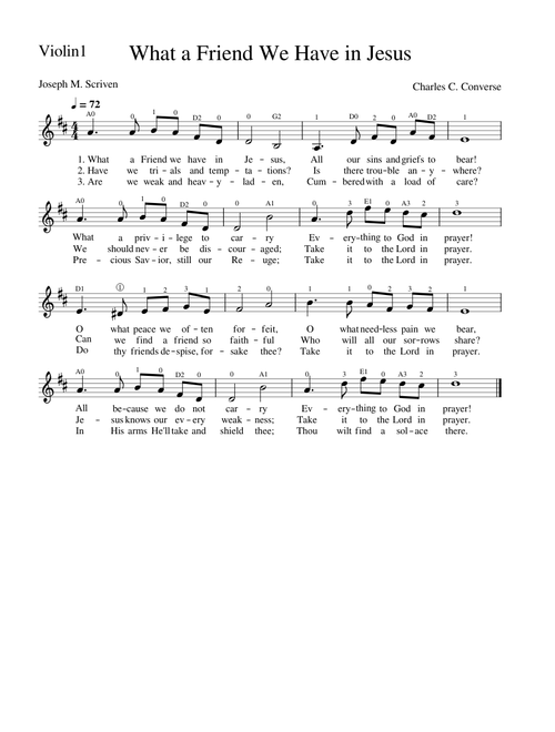 What a Friend We Have in Jesus (Violin 1)