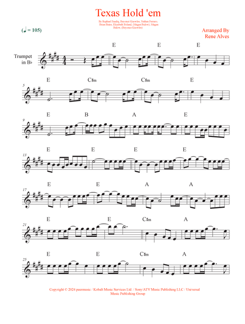 Texas Hold 'em (Arr. Rene Alves) - Beyoncé (Trumpet Solo)
