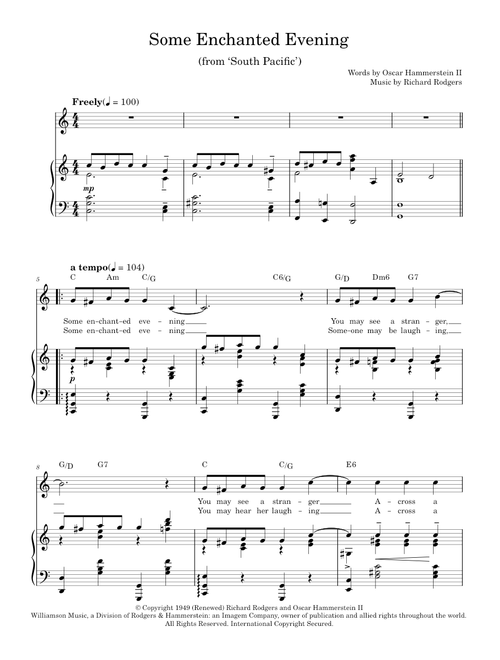 Some Enchanted Evening - Rodgers & Hammerstein, South Pacific Musical (Piano-Vocal-Guitar (Piano Accompaniment))
