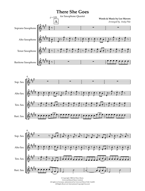 There She Goes (Arr. Andy Pike) - Sixpence None The Richer (Woodwind Ensemble)