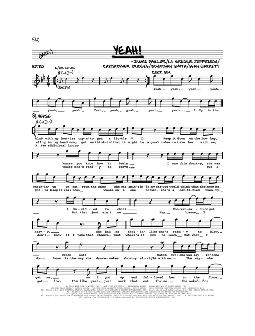 Yeah! - Usher featuring Lil Jon & Ludacris (Real Book - Melody-Chords)