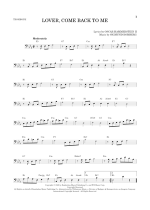 Lover, Come Back To Me (Lead sheet with lyrics ) Sheet Music with