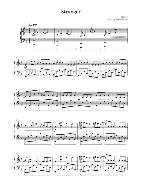 Stranger – Stellar (Full Piano Cover)