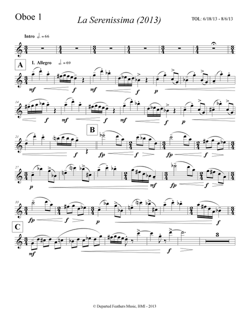 La Serenissima (2013) oboe 1 - Thomas Oboe Lee (Oboe Solo)