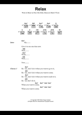 Free Frankie Goes to Hollywood sheet music | Download PDF or print