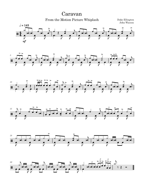 Caravan – John Wasson Drum Intro As Played In Whiplash