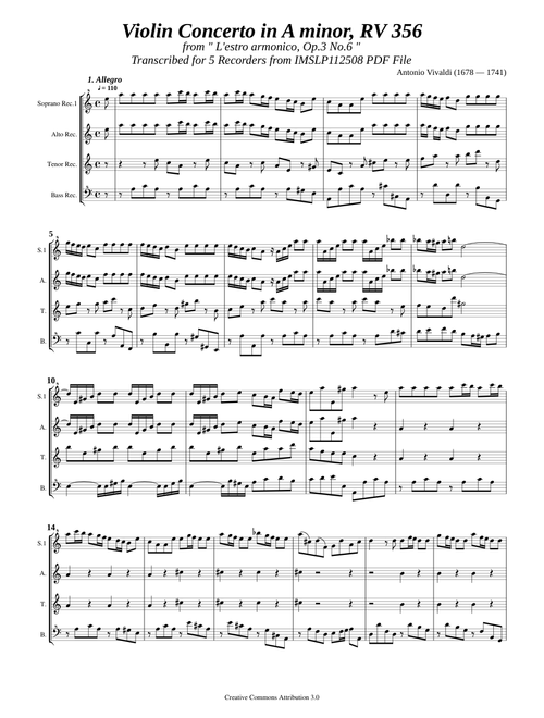 Vivaldi, A._Violin Concert in a-minor Rv.356 [S-S-A-T-B]