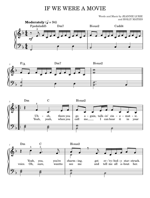If We Were A Movie - Hannah Montana, Miley Cyrus (Easy Piano)