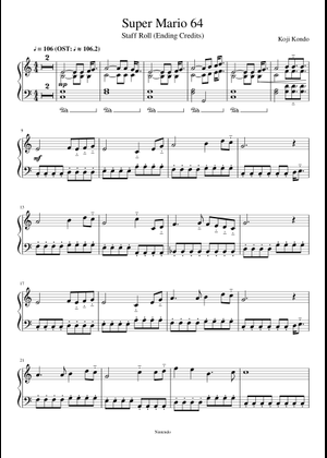 Super Mario 64 Credits: Solo and Accompaniment Sheet Music for