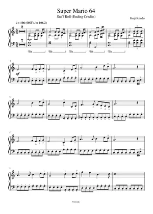 Super Mario 64 Credits: Solo and Accompaniment Sheet Music for Super Mario 64 Credits: Solo and Accompaniment Sheet Music for