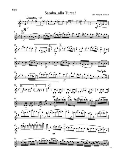 Samba alla Turca! (Wind Quintet) - Set of Parts [x5] - Philip R Buttall (Small Ensemble)