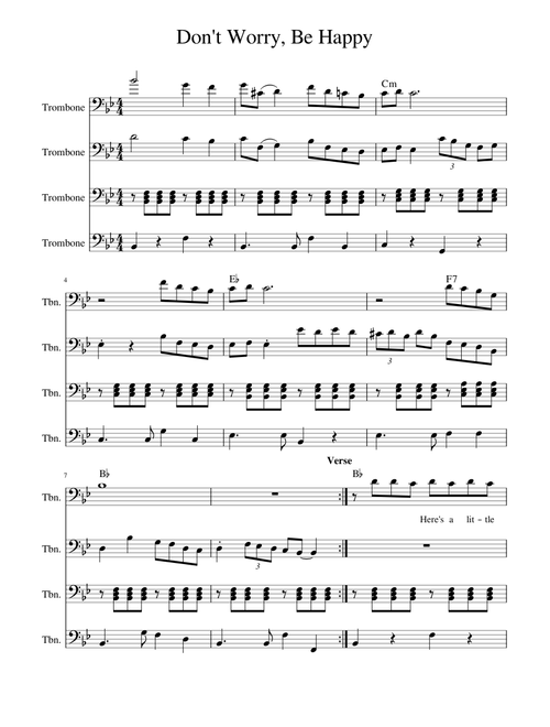 Don't Worry, Be Happy (Trombone Quartet)