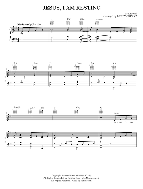 Jesus, I Am Resting - The Martins (Piano-Vocal-Guitar)