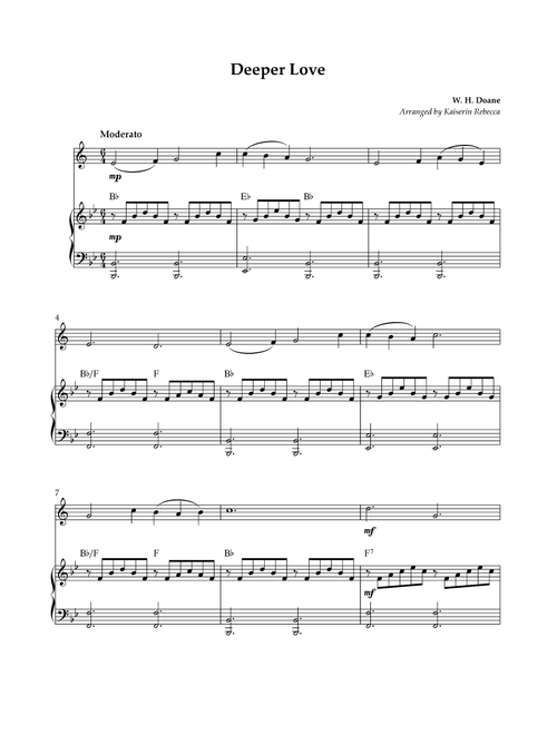 Deeper Love (Arr. Kaiserin Rebecca) - W H Doane (Clarinet and Piano)