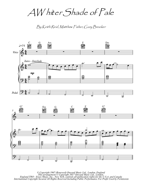 A Whiter Shade Of Pale (Arr. PianoSheetNow) - Procol Harum (Organ)