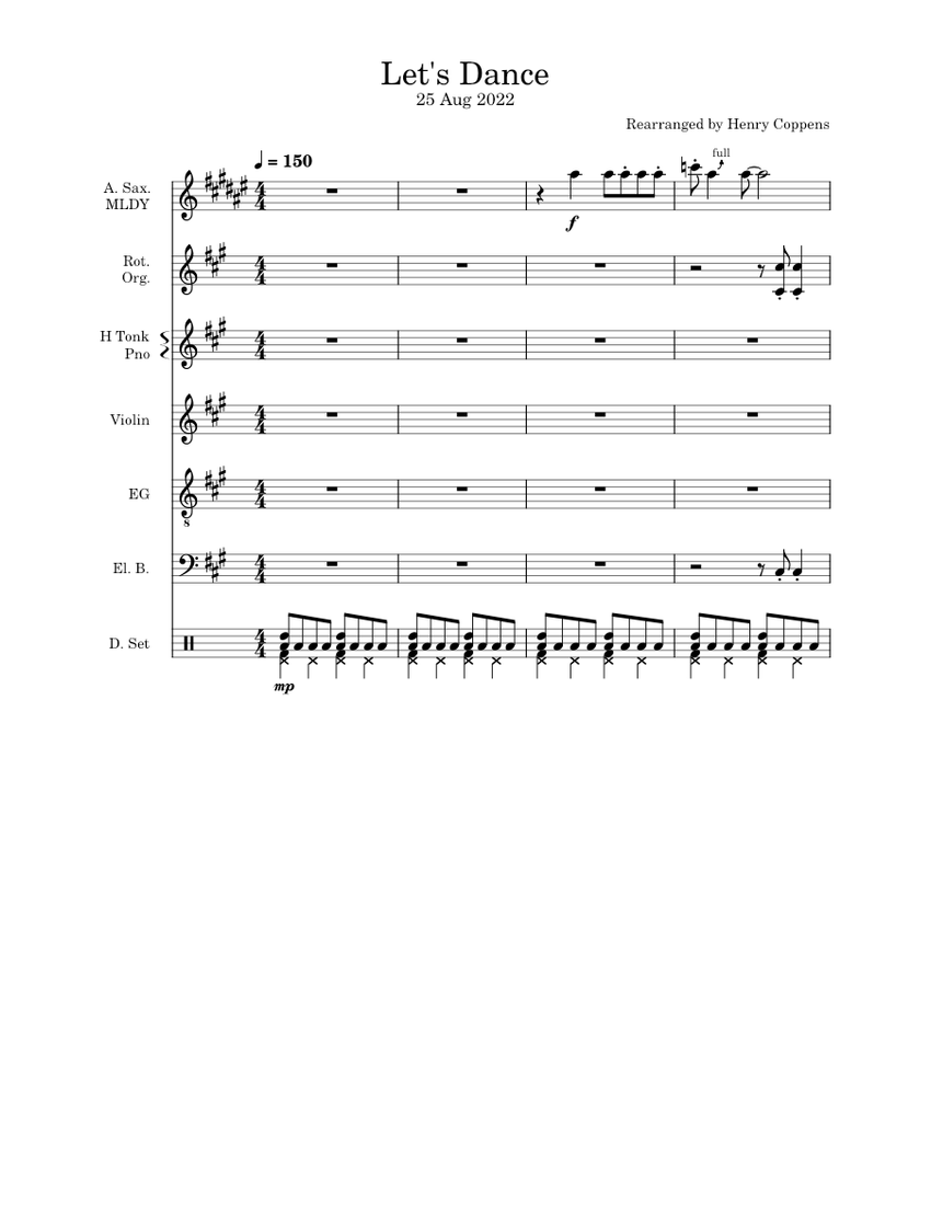 Let's Dance – Chris Montez Sheet music for Piano, Organ, Saxophone alto ...