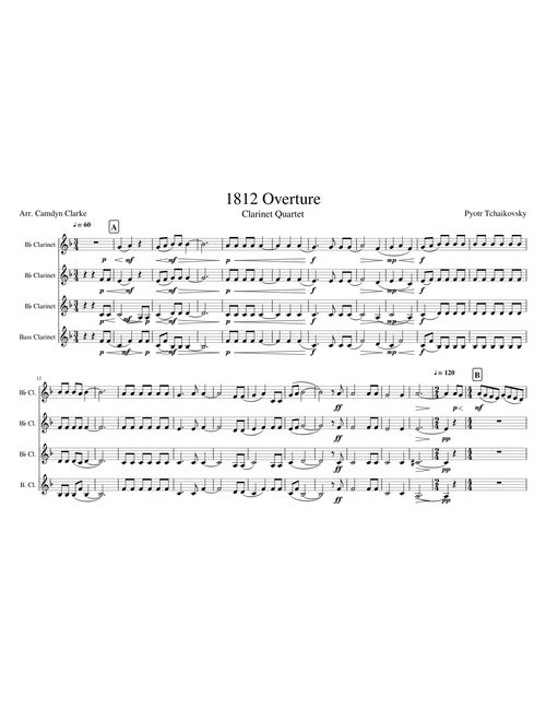 1812 Overture (Clarinet Quartet)