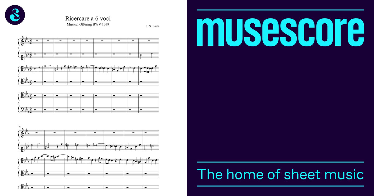 BWV 1079 Musical Offering Ricercare a 6 voci Sheet Music for Harp