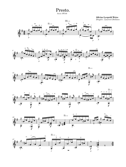 Suite SW.96 - Presto – Sylvius Leopold Weiss
