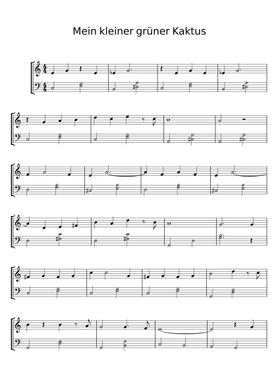 Free Mein Kleiner Grner Kaktus by Unknown author sheet music | Download PDF  or print on MuseScore.com