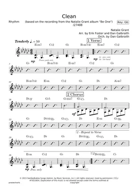 Free Clean by Natalie Grant sheet music | Download PDF or print on