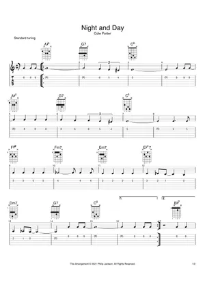 Night And Day Sheet Music with Chords for Guitar (Solo Night And Day Sheet Music with Chords for Guitar (Solo