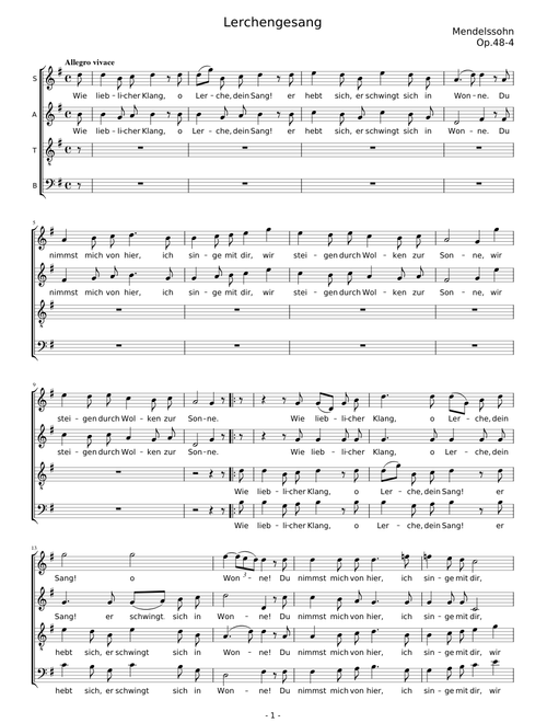 Mendelssohn Op.48-4 (Lerchengesang)