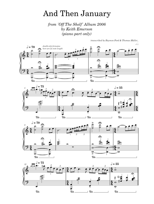 And Then January – Keith Emerson (piano only; V7.1)