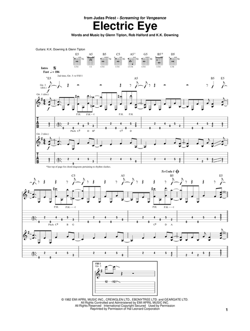 Electric Eye - Judas Priest (Guitar Tab)