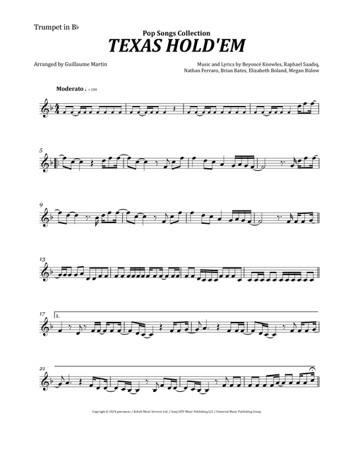 Texas Hold 'em (Arr. Guillaume Martin) - Beyoncé (Trumpet Solo)