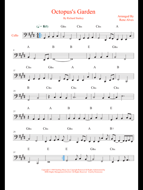 Octopus's Garden (Arr. Rene Alves) - The Beatles (Cello Solo)