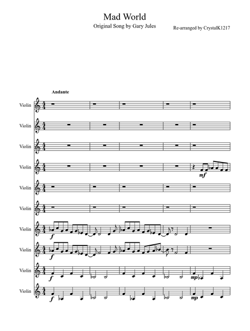 Mad World - Violin Cover