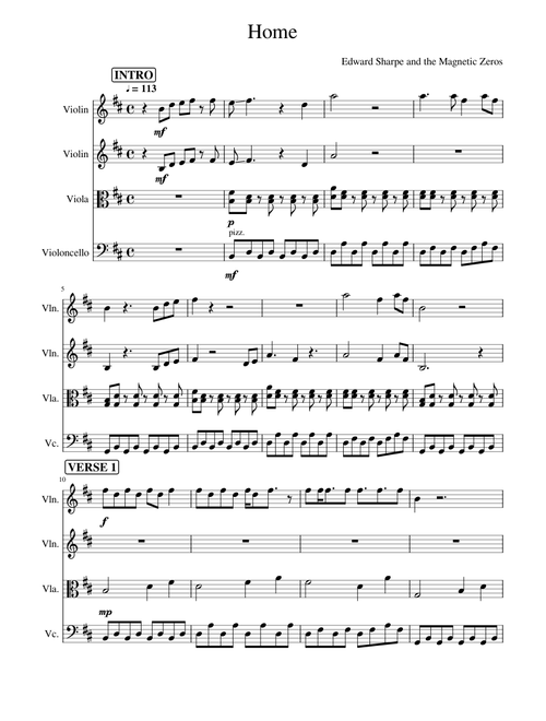 (WIP) Home - Edward Sharpe And The Magnetic Zeros (Strings Quartet)