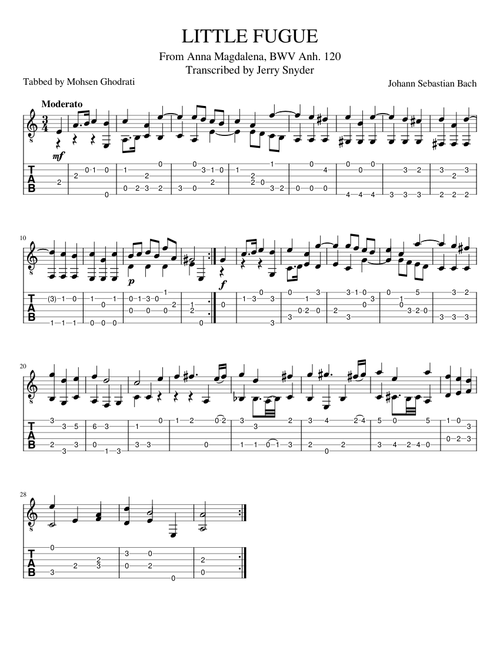 LITTLE FUGUE BWV Anh. 120
