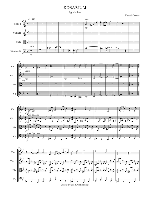 ROSARIUM - Agonia Iesu - Francois Couture (String Quartet)