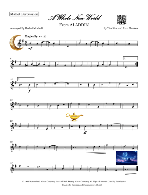 A Whole New World (Arr. Rachel Mitchell) - Tim Rice, Alan Menken (Instrumental Solo)