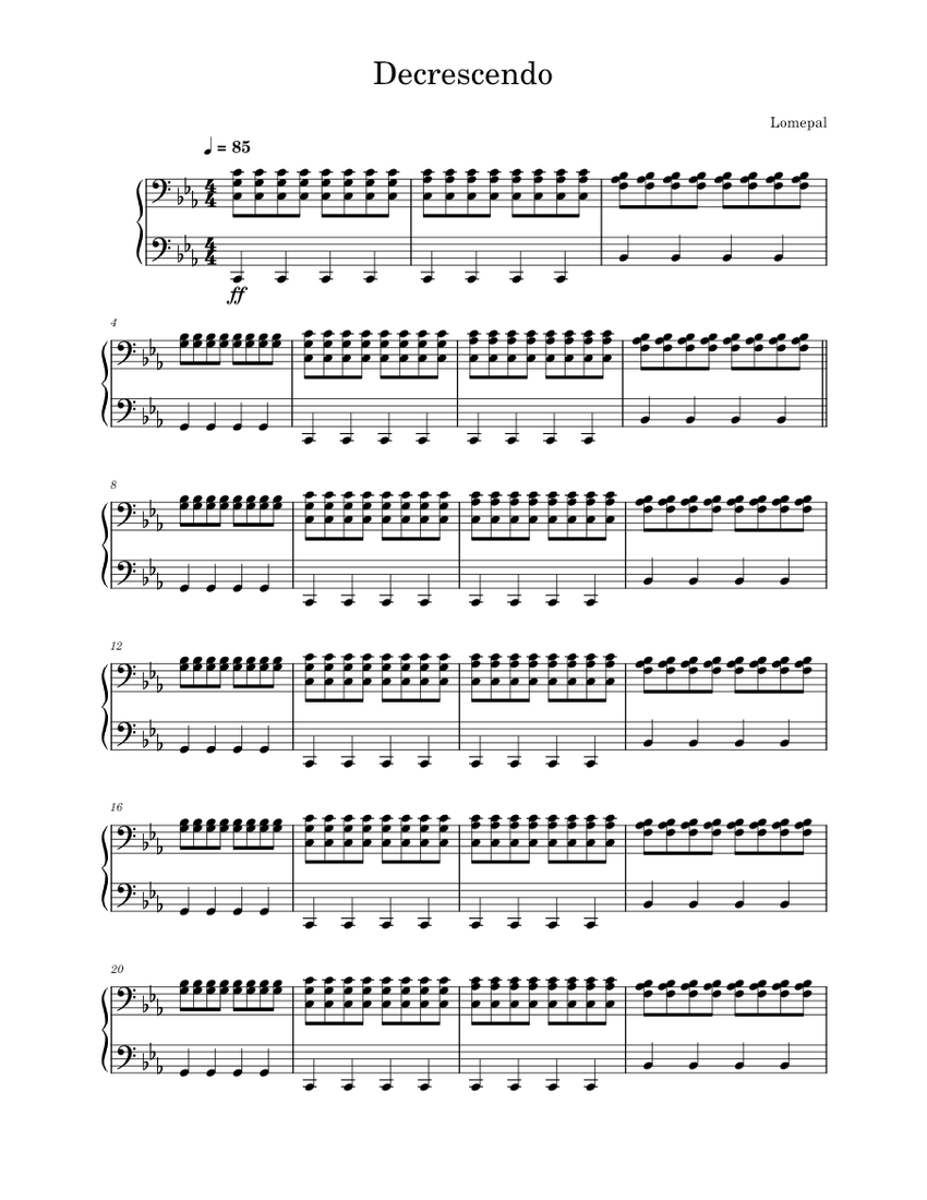Decrescendo Lomepal Solo Piano Sheet music for Piano