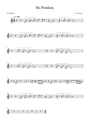 No Problem - Chet Baker Sheet Music for Trumpet in b-flat (Solo ...