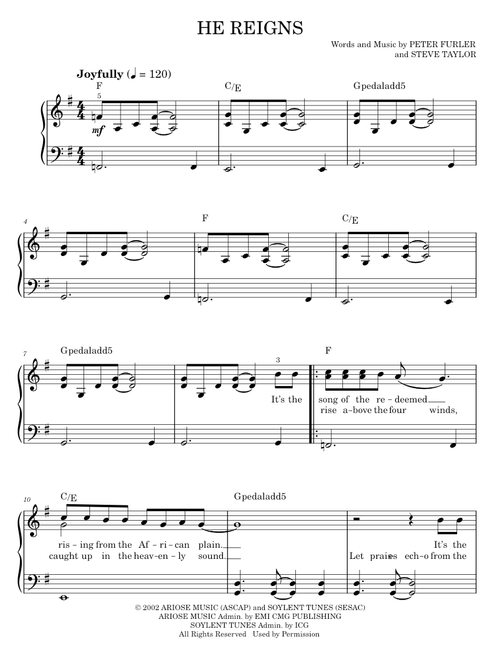 He reigns - Newsboys (Easy Piano)