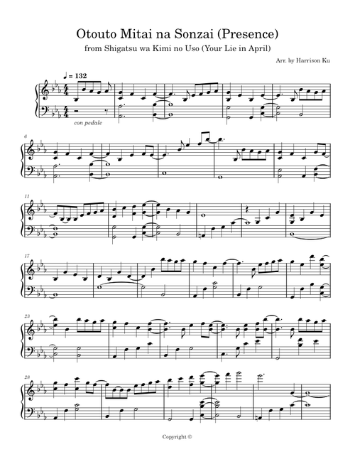 Otouto Mitai na Sonzai (Presence) from Shigatsu wa Kimi no Uso (Your Lie in April)