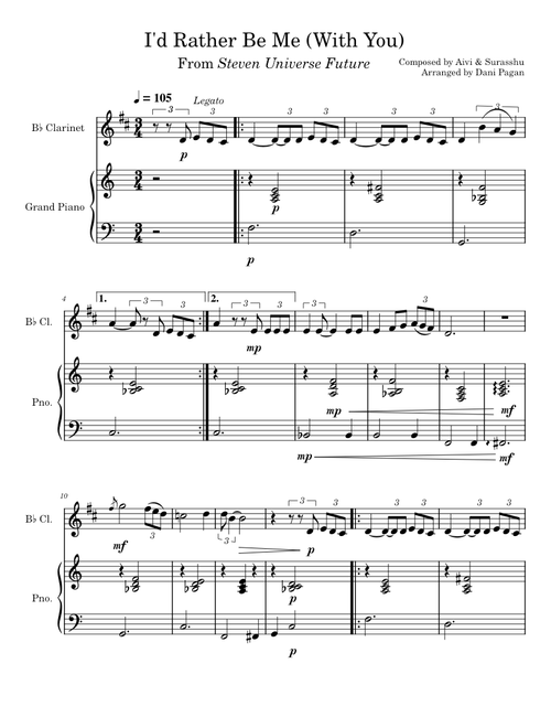I'd Rather Be Me (With You)  - Clarinet w/ Piano Accompaniment