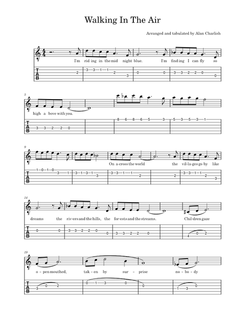 Walking in the air – Howard Blake Walking in the air – Guitar solo