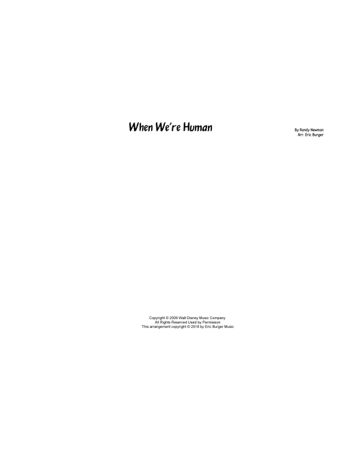When We're Human (Arr. Eric Burger) - Randy Newman (Jazz Ensemble)