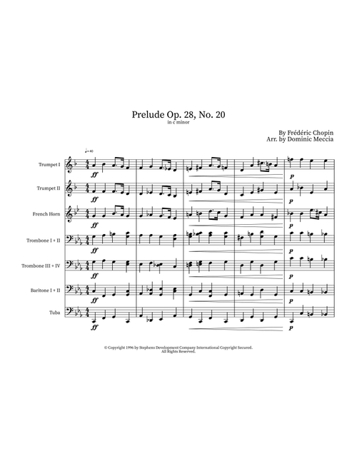Prelude In C Minor, Op. 28, No. 20 (Arr. Dominic Meccia) - Chopin (Brass Ensemble)