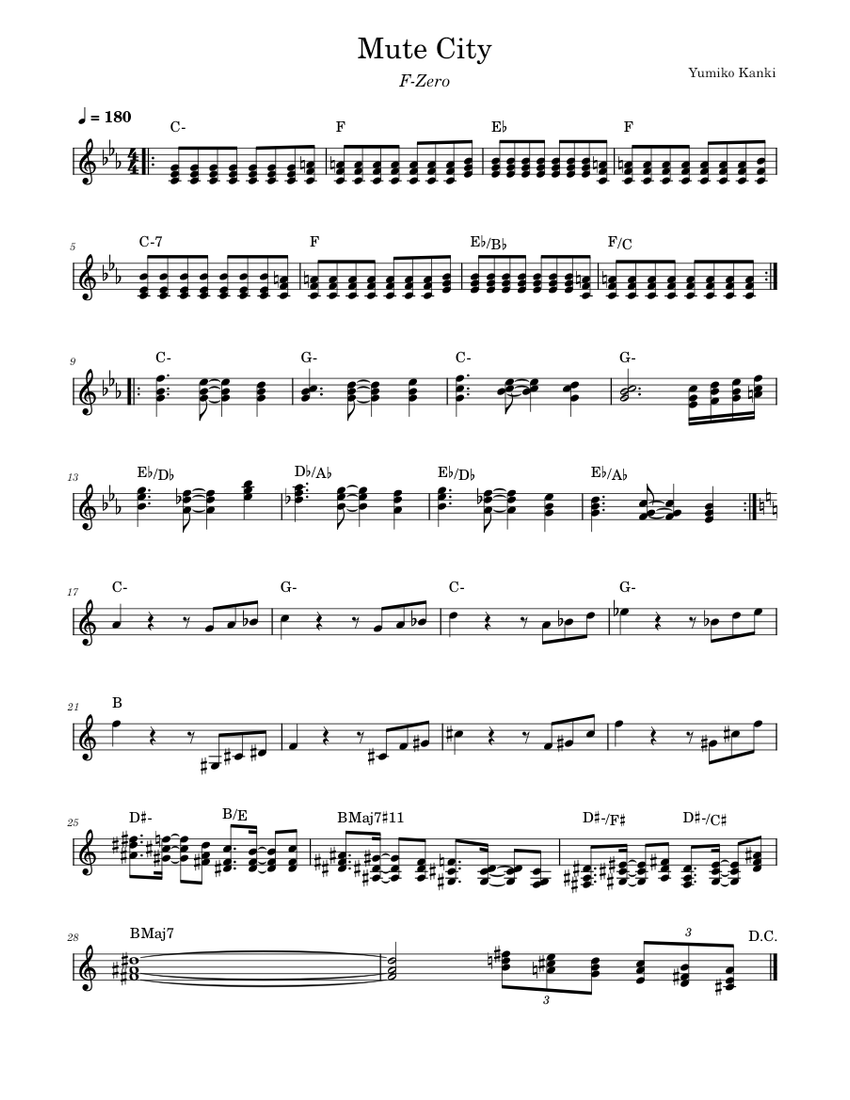 Mute City Yumiko Kanki Sheet music for Piano (Solo)
