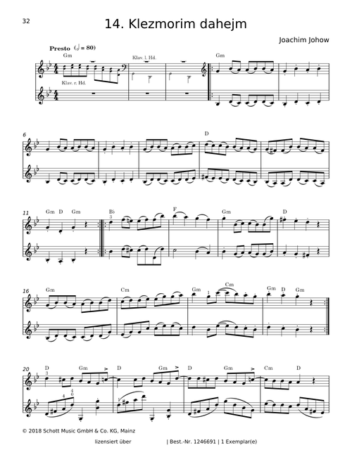 Klezmorim dahejm - Joachim Johow