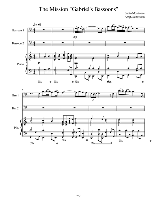 River - The Mission – Ennio Morricone The Mission-Bassoon & Piano