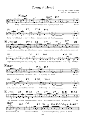 Young at Heart Sheet Music with Chords for Piano (Solo) easy